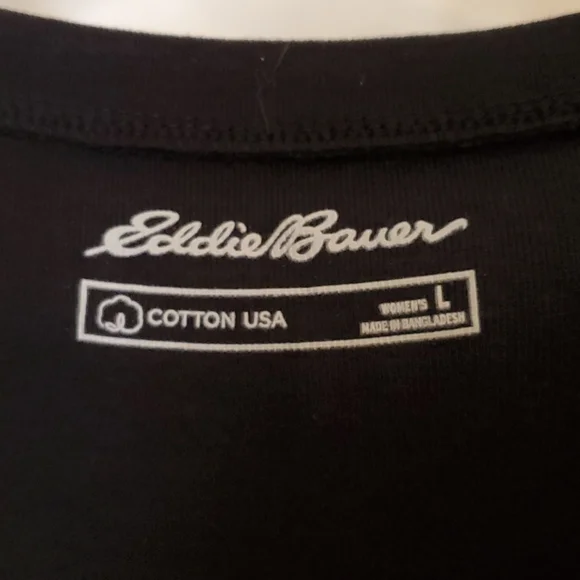 Eddie Bauer Favorite Short-Sleeve V-Neck T-Shirt Black Size Large - Picture 5 of 6